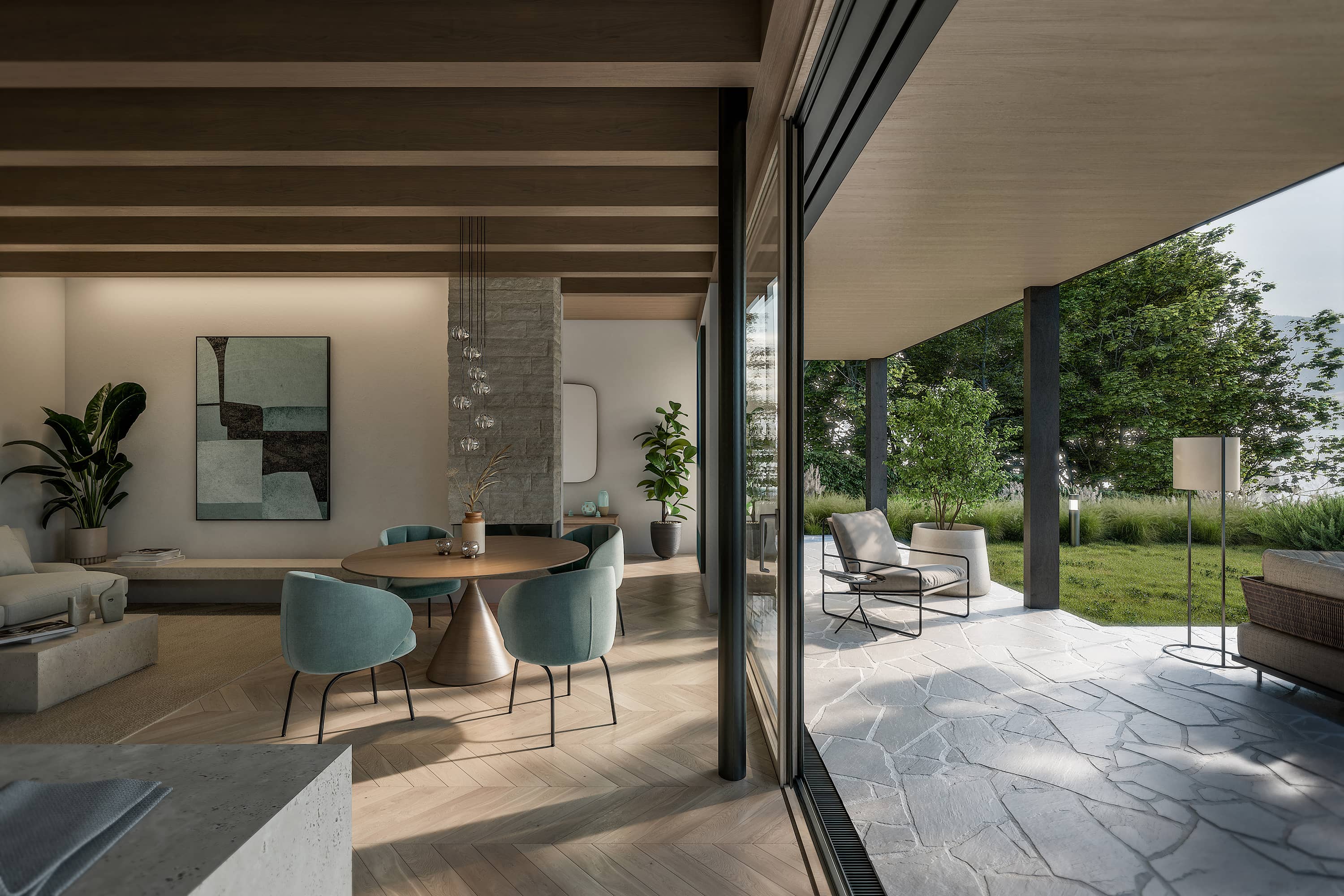 Attersee Immobilien Chandlers Reside Wohnraum & Terrasse